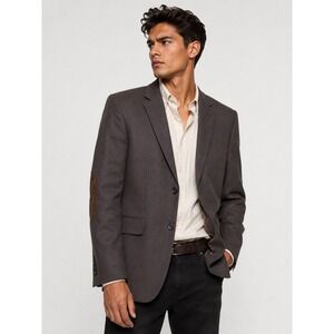 Cosani Brown 100% Wool‎ Blazer Suede Elbow Patches Mens 38 S